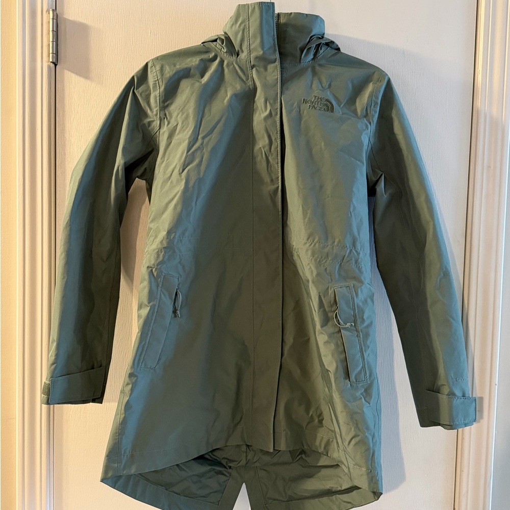 The North Face Waterproof Hooded Rain Jacket - Sage Green